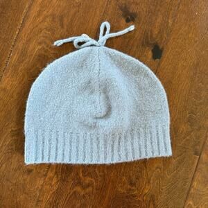 J Jill Winter Beanie Hat Wool Blend Gray Blue One Size‎ NWOT